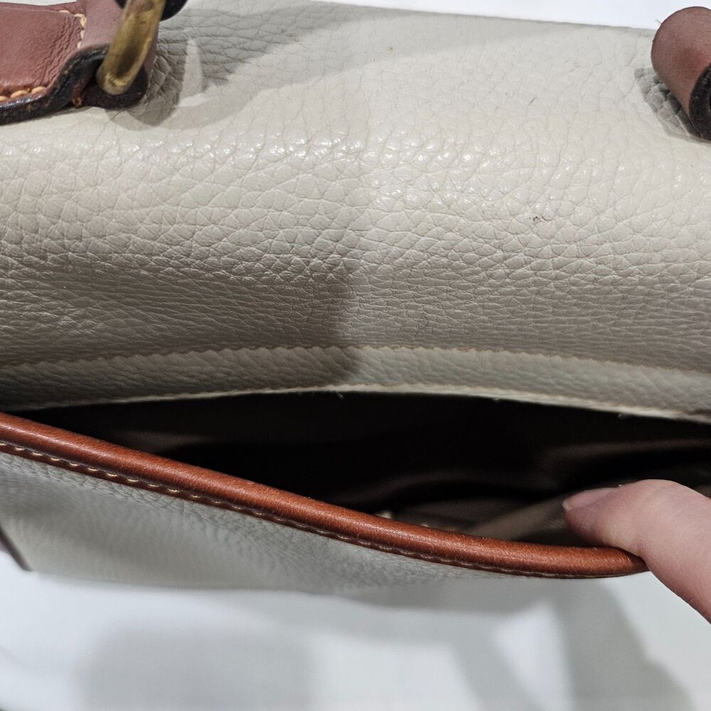 Vintage Coach Sheridan Monticello Leather Crossbody Bag 4226 Cream Brown 90s - Picture 8 of 16
